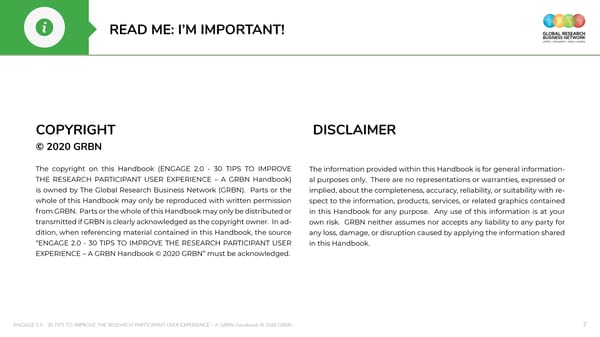 ENGAGE 2 0 - 30 tips to improve the research participant user experience - A GRBN Handbook 2020 04 - ol - Page 7