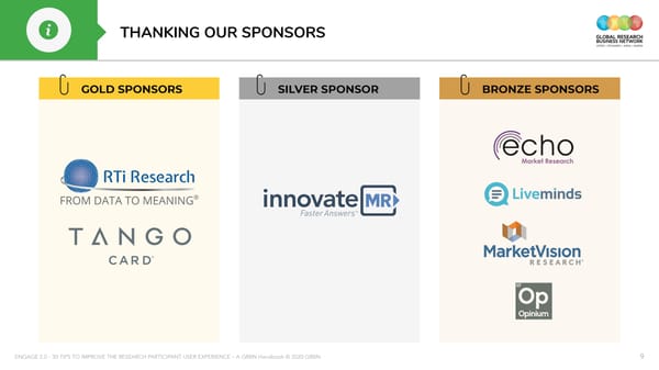 ENGAGE 2 0 - 30 tips to improve the research participant user experience - A GRBN Handbook 2020 04 - ol - Page 9