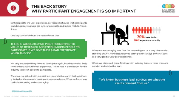 ENGAGE 2 0 - 30 tips to improve the research participant user experience - A GRBN Handbook 2020 04 - ol - Page 13