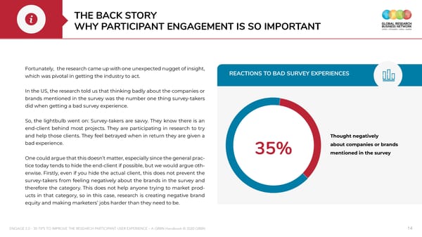 ENGAGE 2 0 - 30 tips to improve the research participant user experience - A GRBN Handbook 2020 04 - ol - Page 14