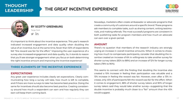 ENGAGE 2 0 - 30 tips to improve the research participant user experience - A GRBN Handbook 2020 04 - ol - Page 17