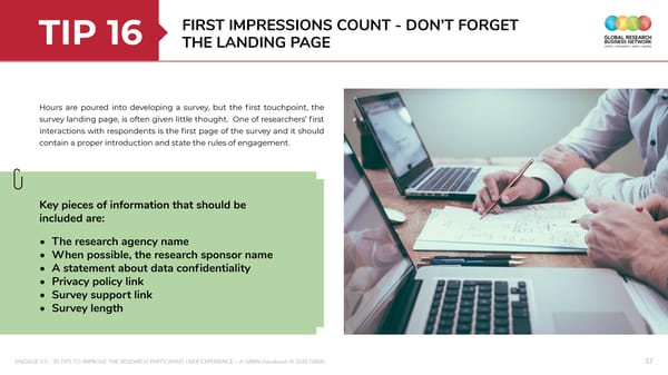 ENGAGE 2 0 - 30 tips to improve the research participant user experience - A GRBN Handbook 2020 04 - ol - Page 37